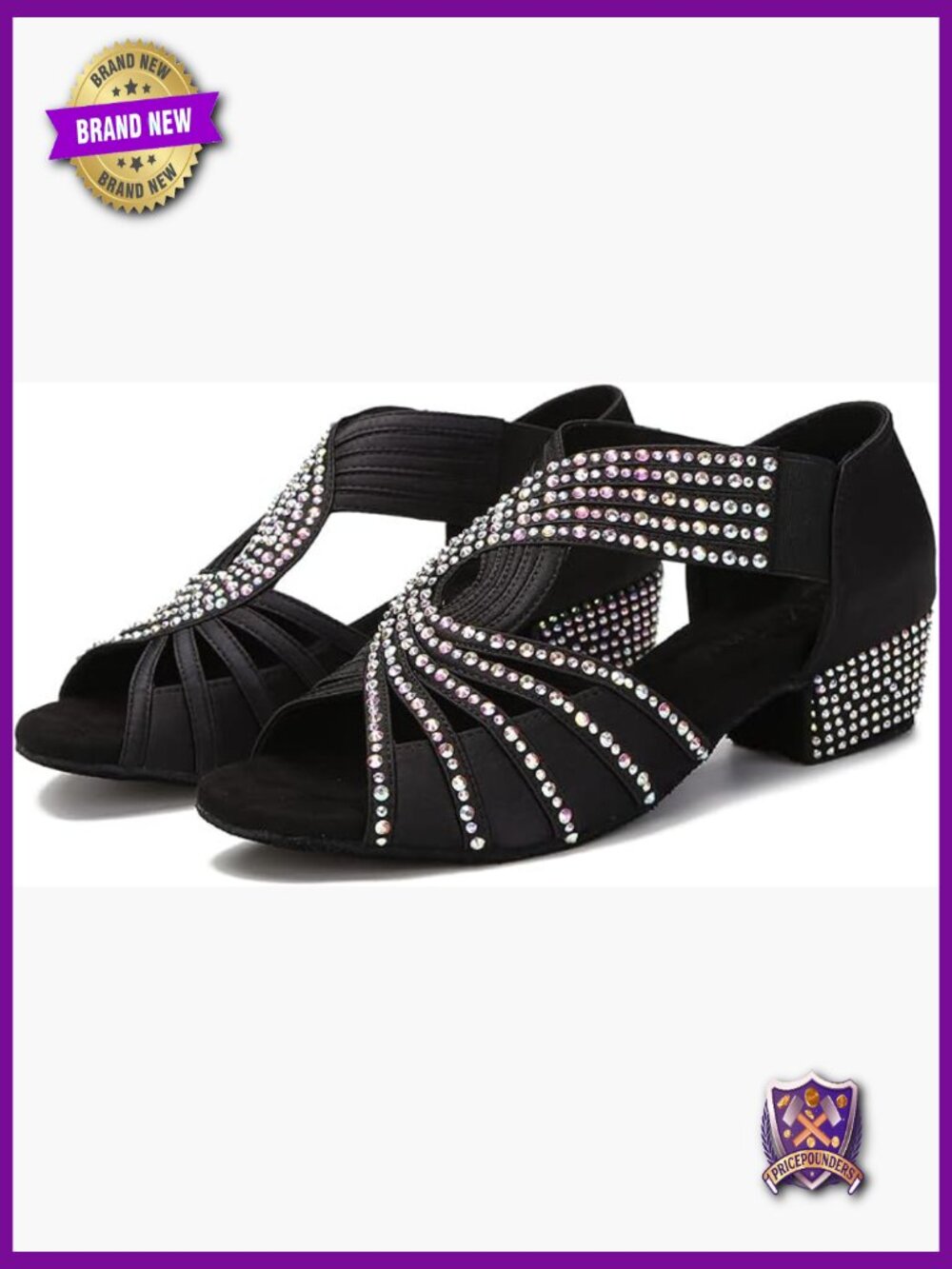Half Rhinestones Ballroom Dance Shoes Women Latin Salsa Practic Wedding Indoor
